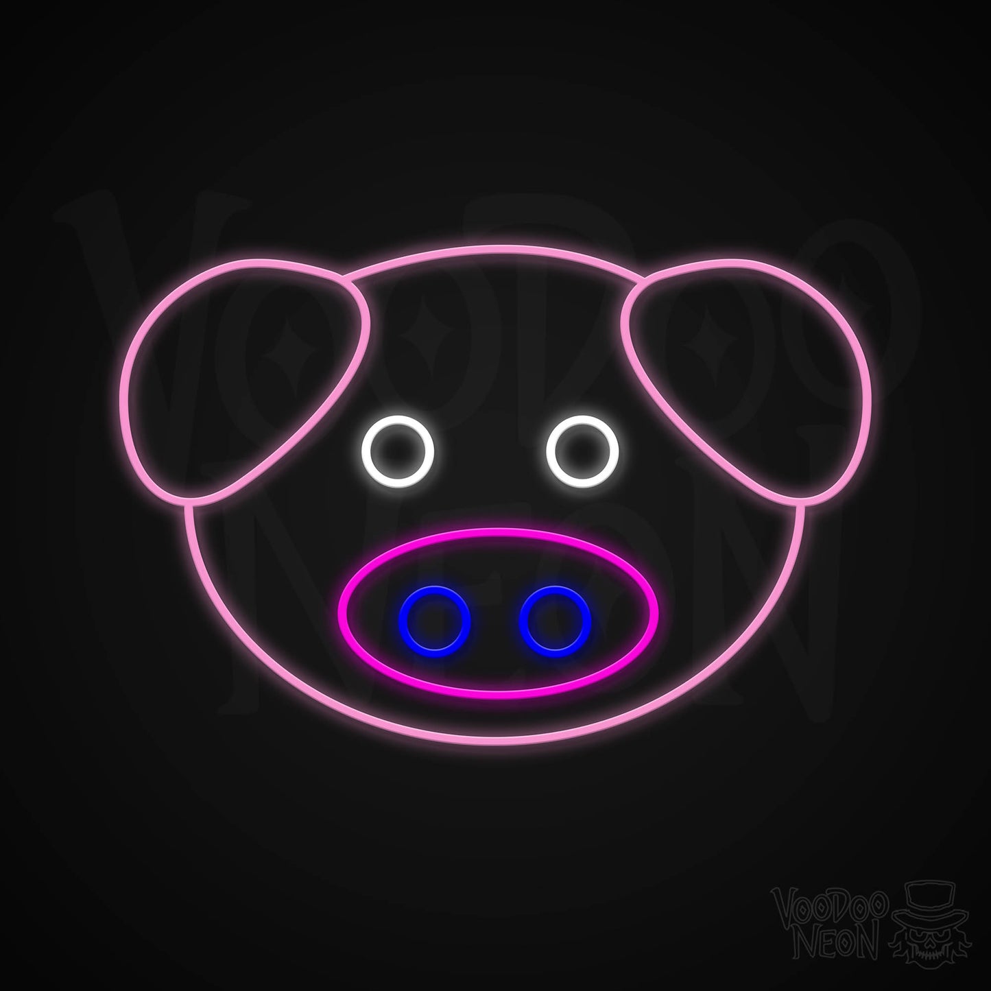 Funny Pig Neon Sign - Multi-Color - Blackwall