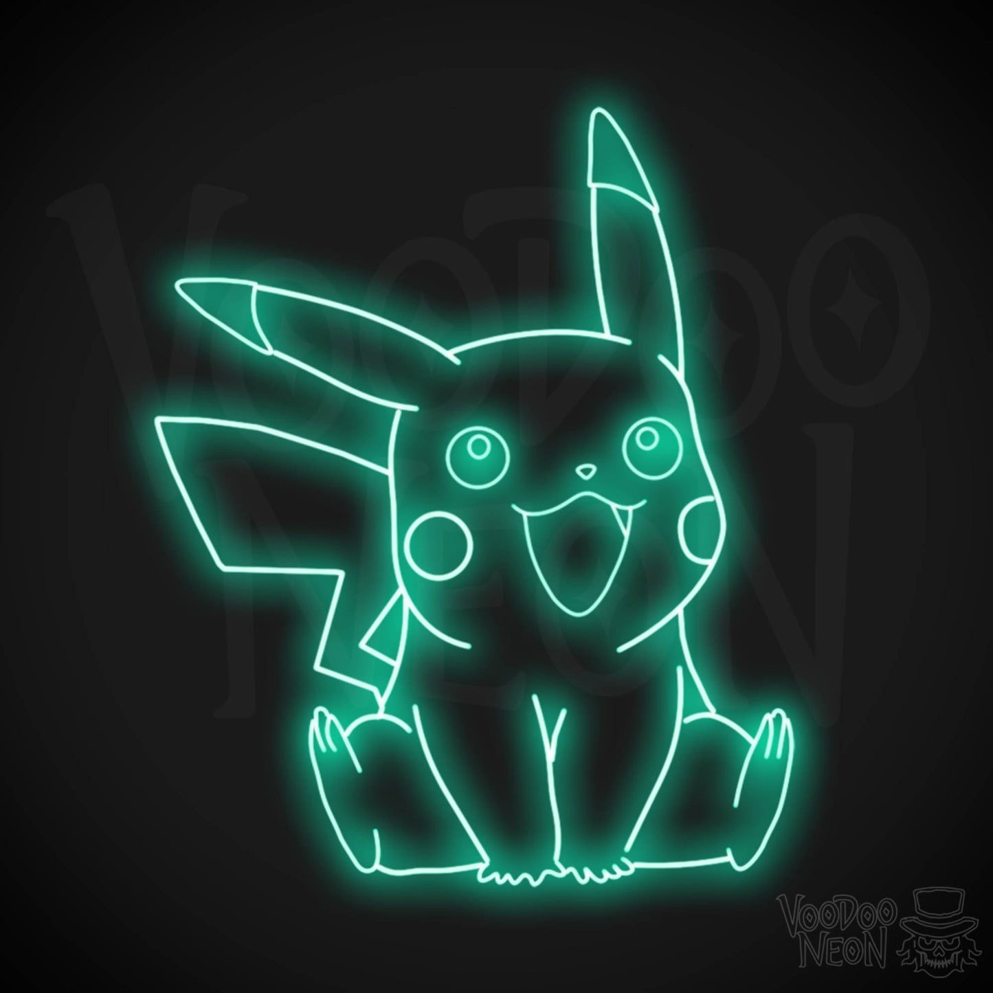 Pikachu Neon Sign - Pikachu Art - Pikachu Neon Wall Art - LED Sign - Color Light Green
