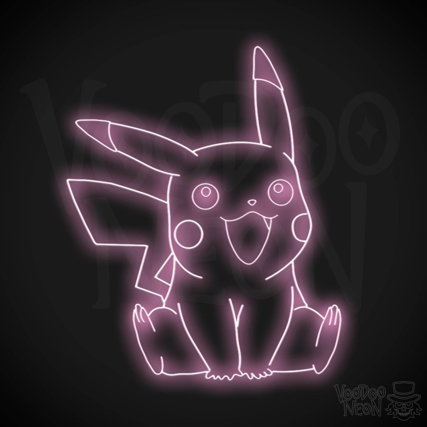Pikachu Neon Sign - Pikachu Art - Pikachu Neon Wall Art - LED Sign - Color Light Pink