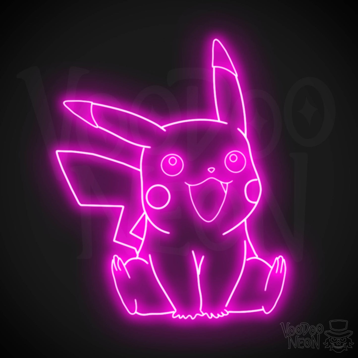 Pikachu Neon Sign - Pikachu Art - Pikachu Neon Wall Art - LED Sign - Color Pink