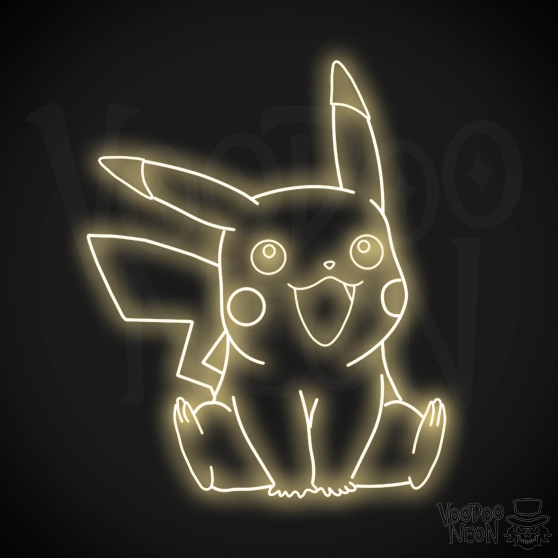 Pikachu Neon Sign - Pikachu Art - Pikachu Neon Wall Art - LED Sign - Color Warm White