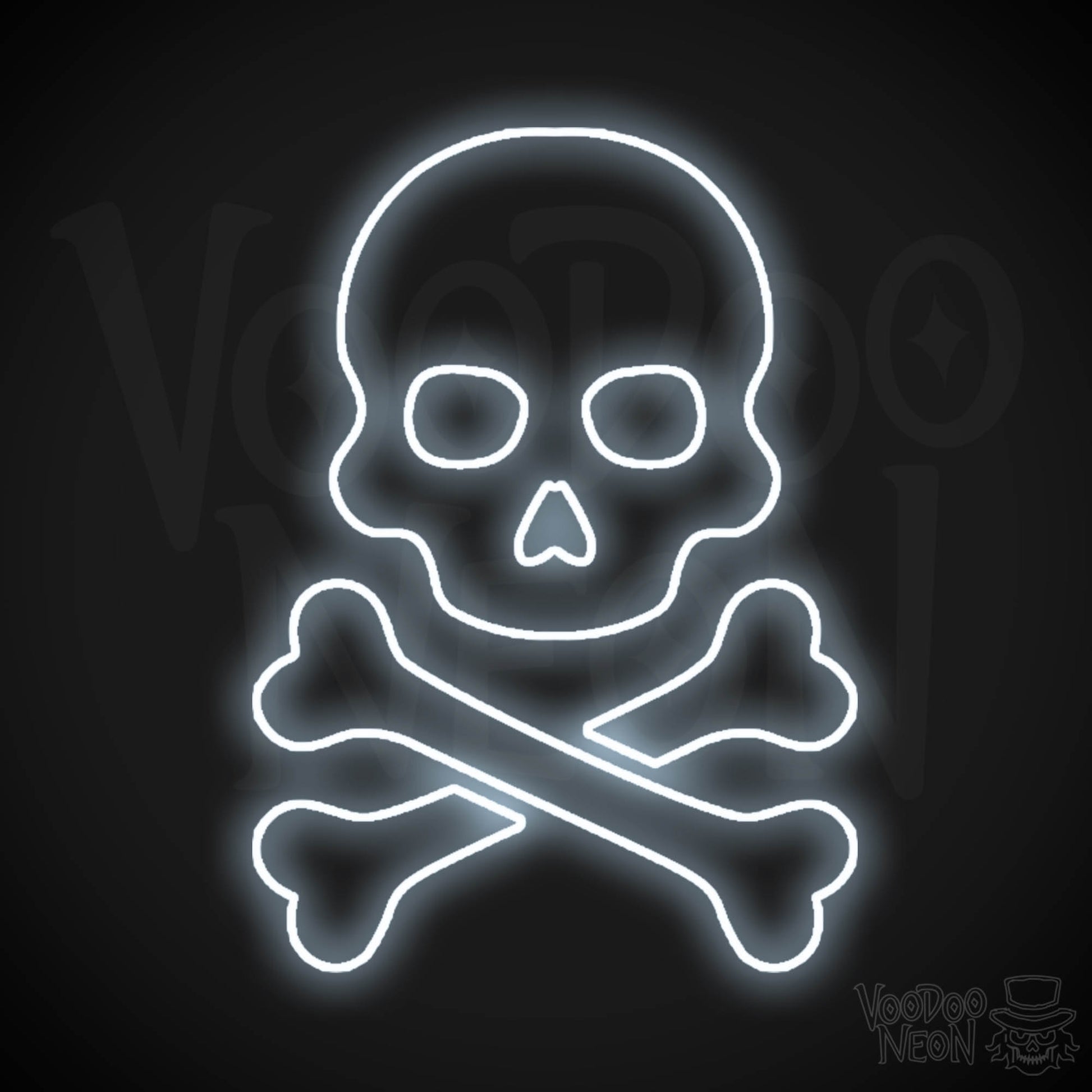 Pirate Skull & Crossbones Neon Sign - Neon Pirate Skull & Crossbones Sign - LED Lights - Color Cool White