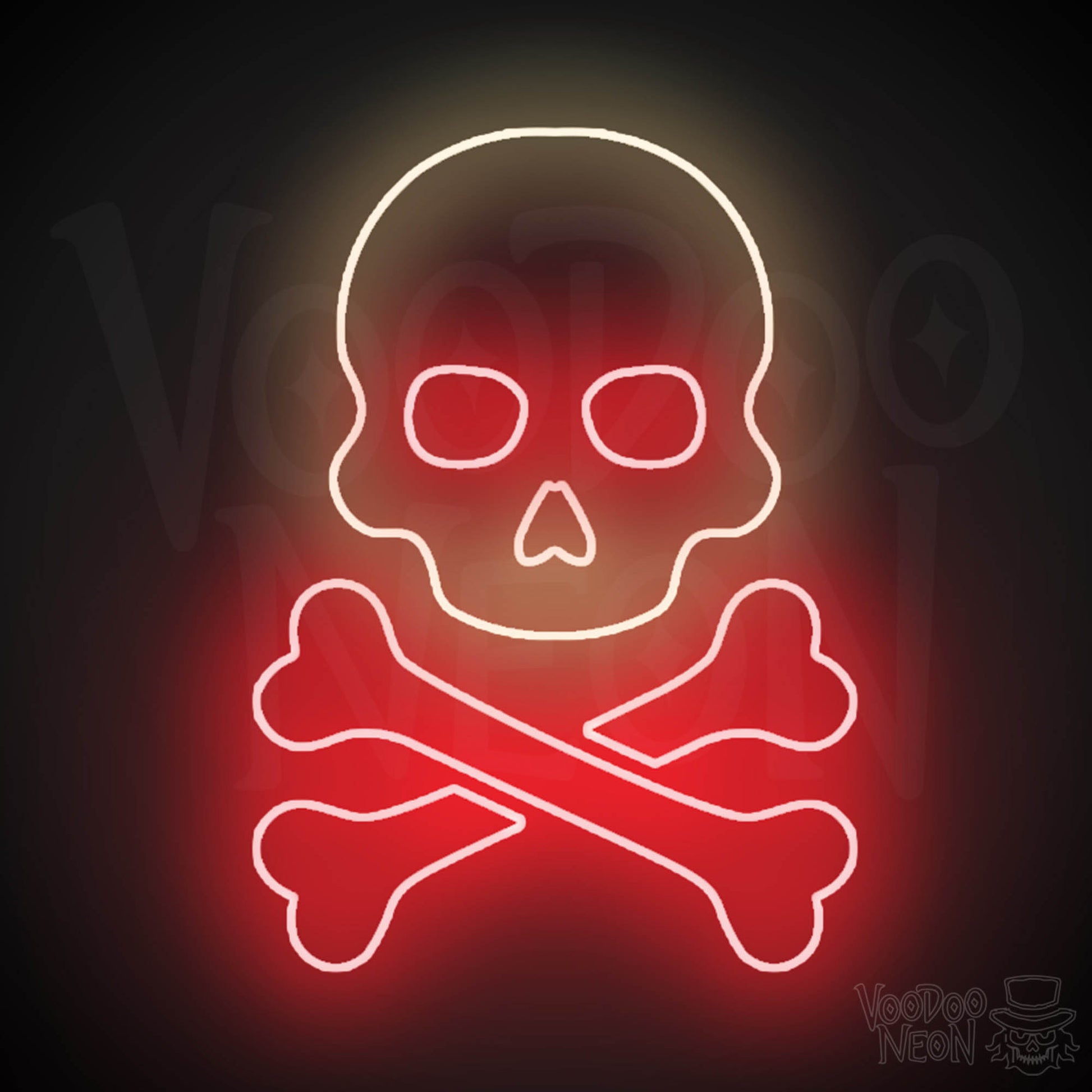 Pirate Skull & Crossbones Neon Sign - Neon Pirate Skull & Crossbones Sign - LED Lights - Color Multi-Color