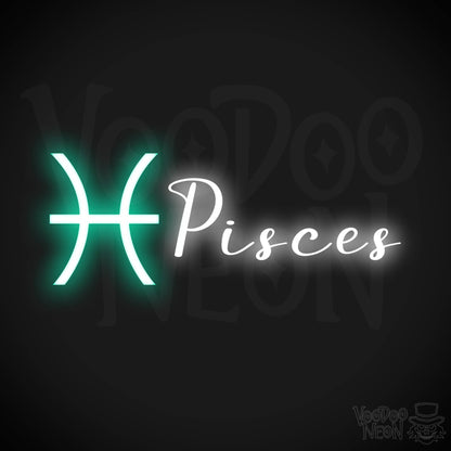 Pisces Neon Sign - Neon Pisces Sign - Pisces Symbol - Neon Wall Art - Color Multi-Color