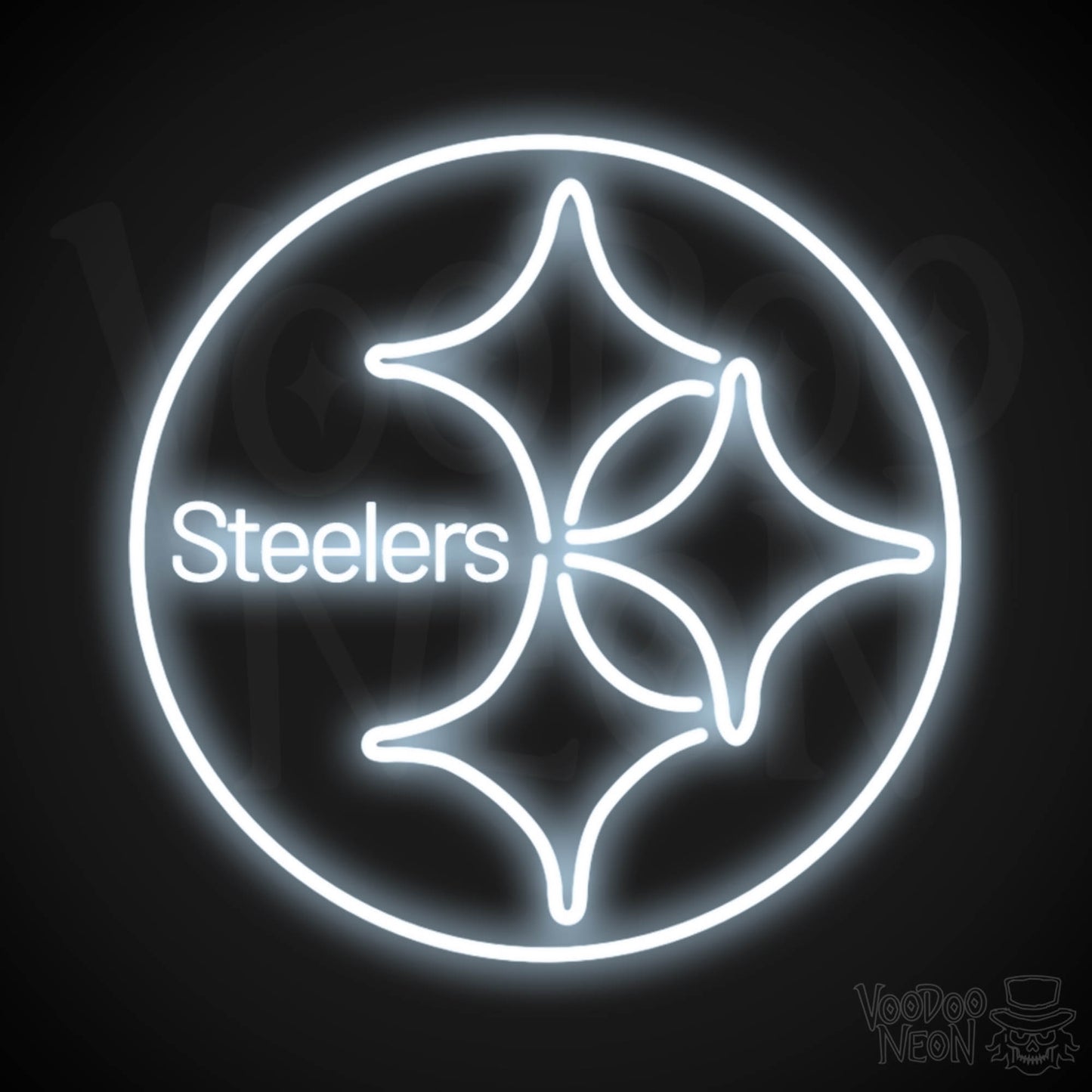 Pittsburgh Steelers Neon Sign - Pittsburgh Steelers Sign - Neon Steelers Logo Wall Art - Color Cool White