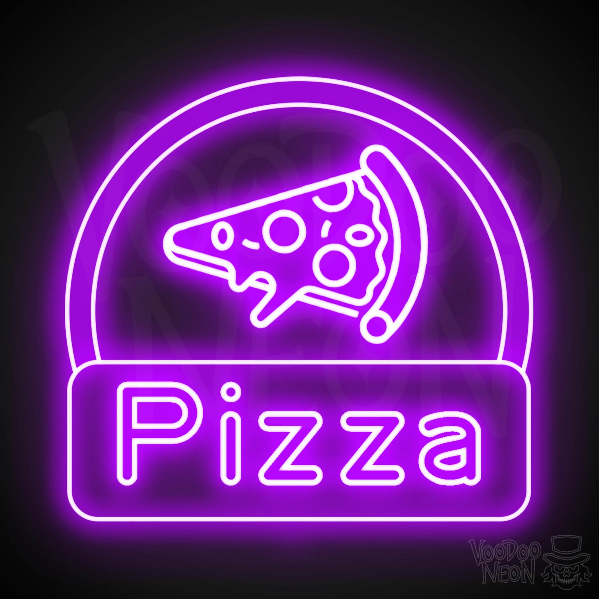 Neon Pizza Sign - Pizza Neon Sign - Pizza LED Sign - Wall Art - Color Purple