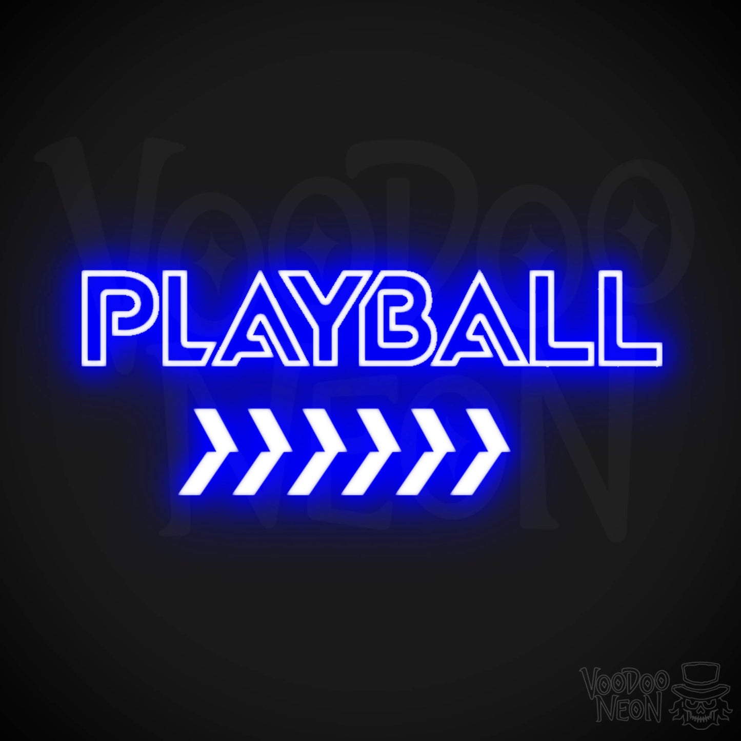 Play Ball Neon Sign - Neon Play Ball Sign - Baseball Neon Sign - Color Dark Blue