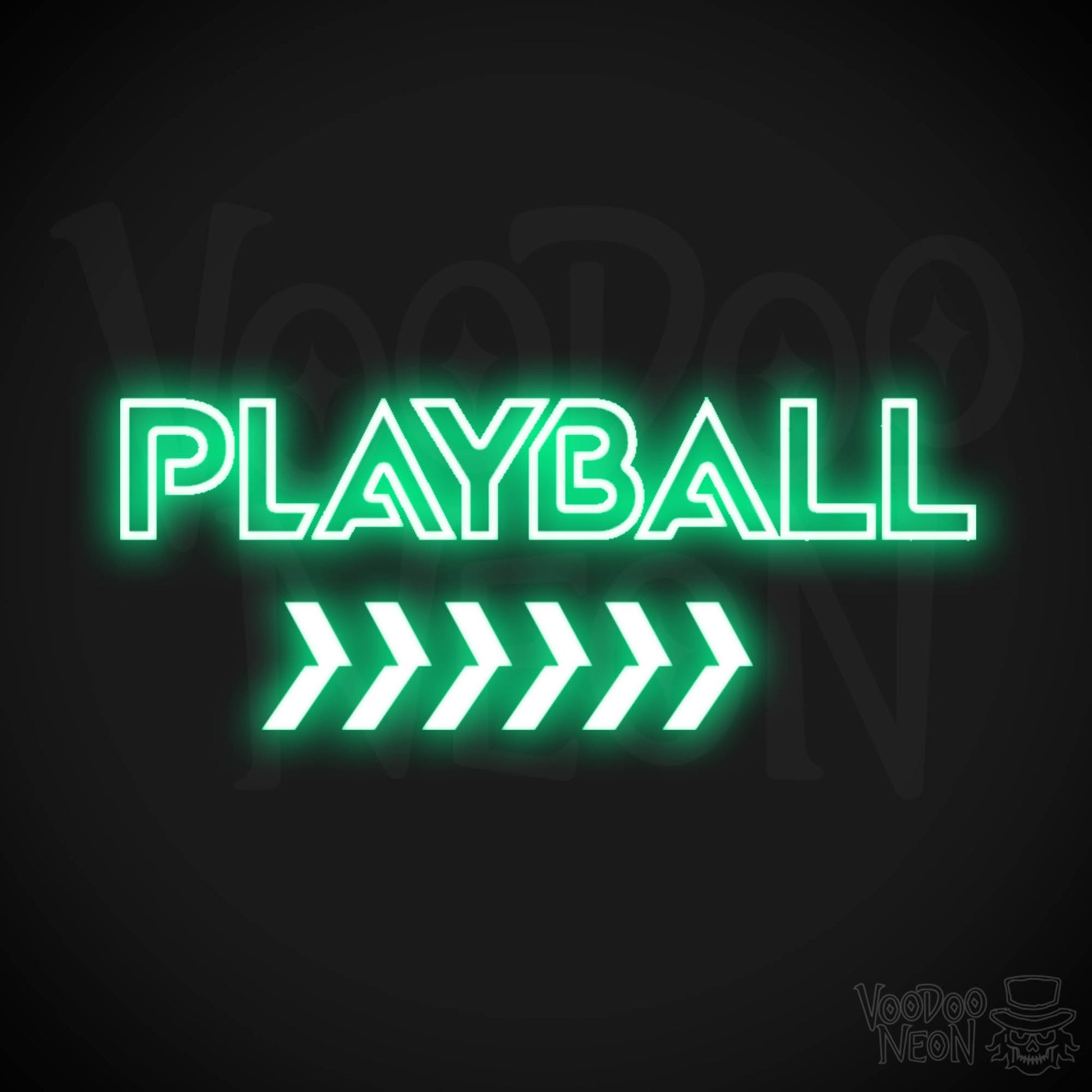 Play Ball Neon Sign - Neon Play Ball Sign - Baseball Neon Sign - Color Green