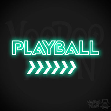 Play Ball Neon Sign - Neon Play Ball Sign - Baseball Neon Sign - Color Light Green