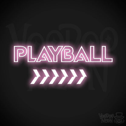 Play Ball Neon Sign - Neon Play Ball Sign - Baseball Neon Sign - Color Light Pink