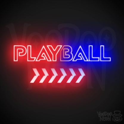 Play Ball Neon Sign - Neon Play Ball Sign - Baseball Neon Sign - Color Multi-Color