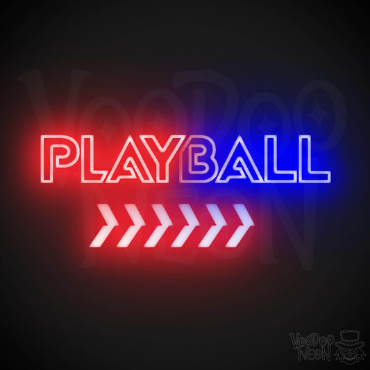 Play Ball Neon Sign - Neon Play Ball Sign - Baseball Neon Sign - Color Multi-Color