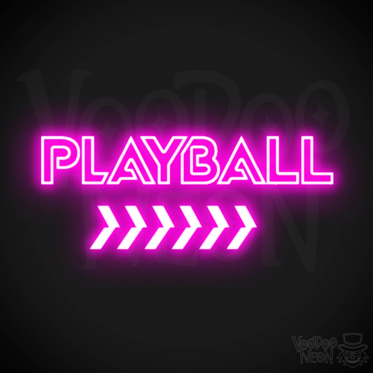 Play Ball Neon Sign - Neon Play Ball Sign - Baseball Neon Sign - Color Pink