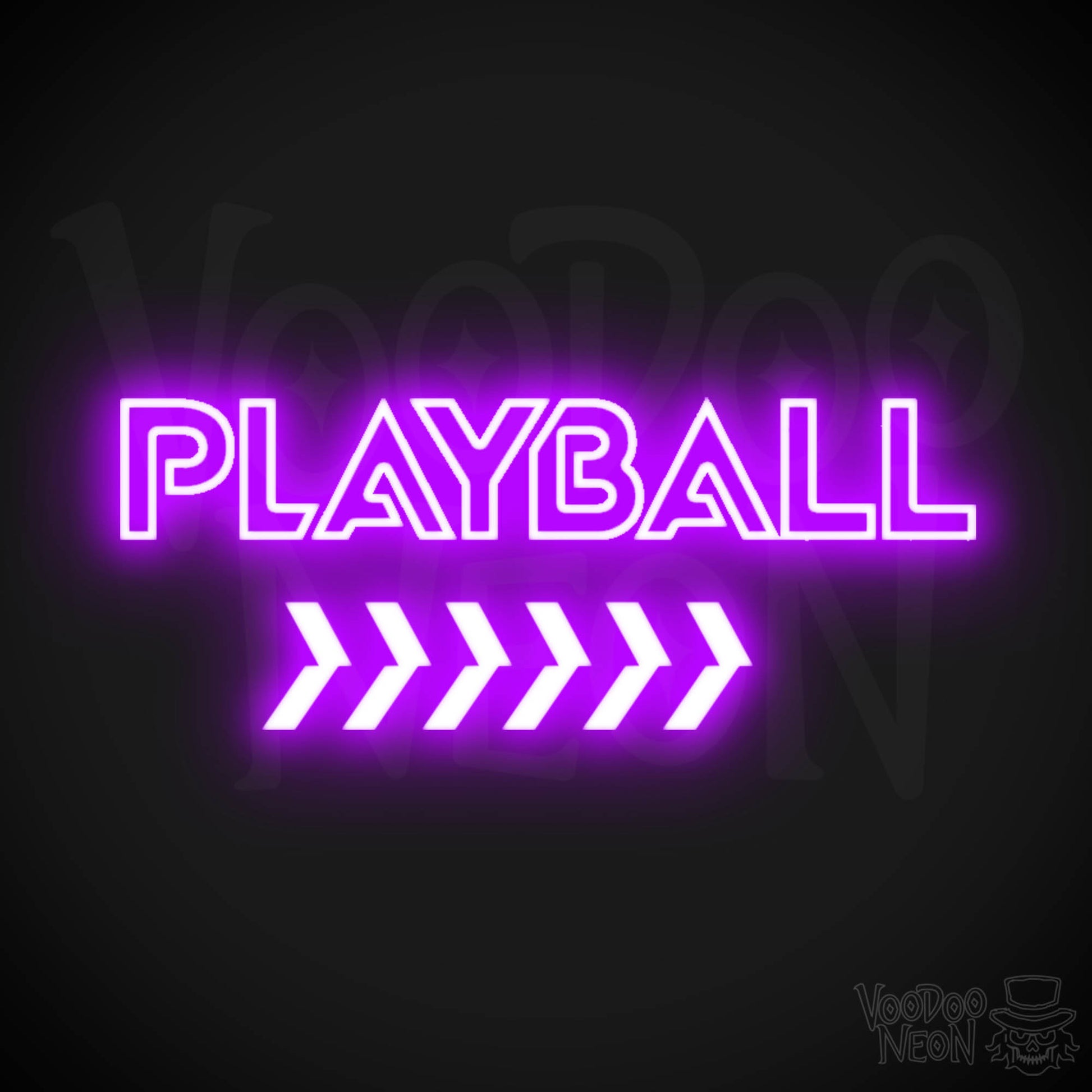 Play Ball Neon Sign - Neon Play Ball Sign - Baseball Neon Sign - Color Purple