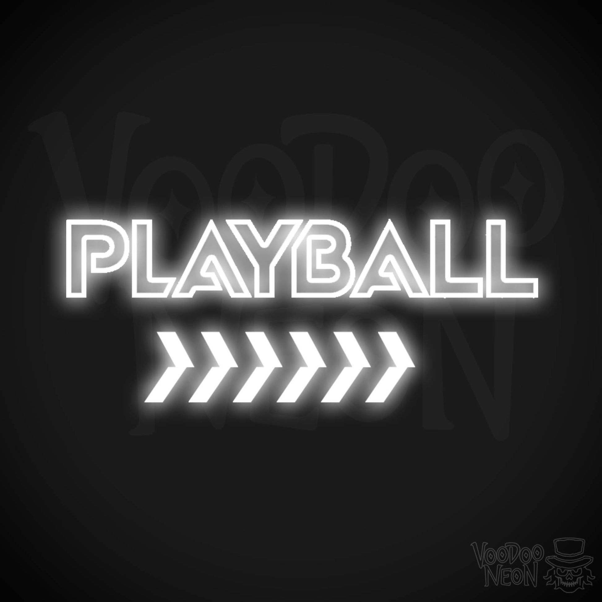 Play Ball Neon Sign - Neon Play Ball Sign - Baseball Neon Sign - Color White