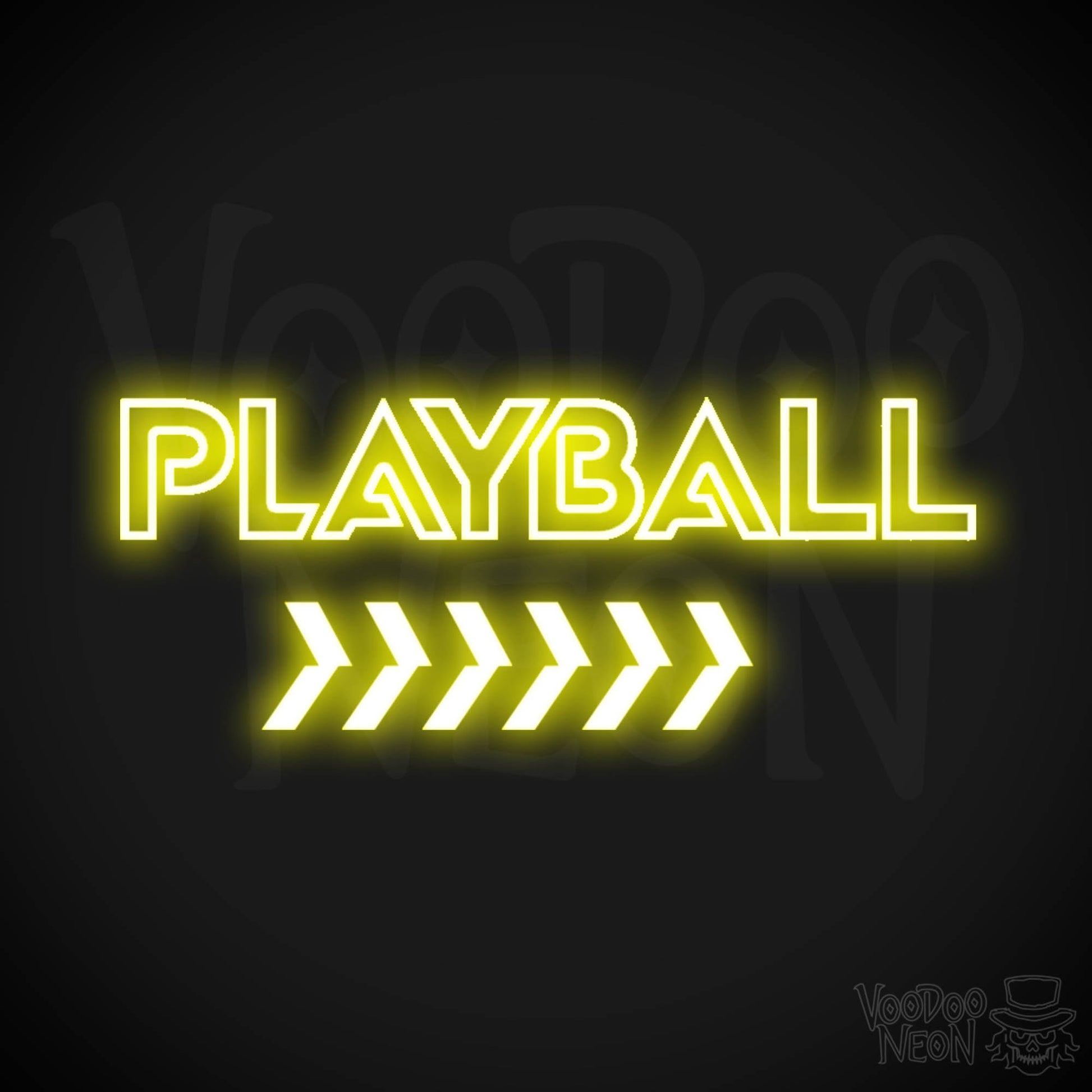 Play Ball Neon Sign - Neon Play Ball Sign - Baseball Neon Sign - Color Yellow