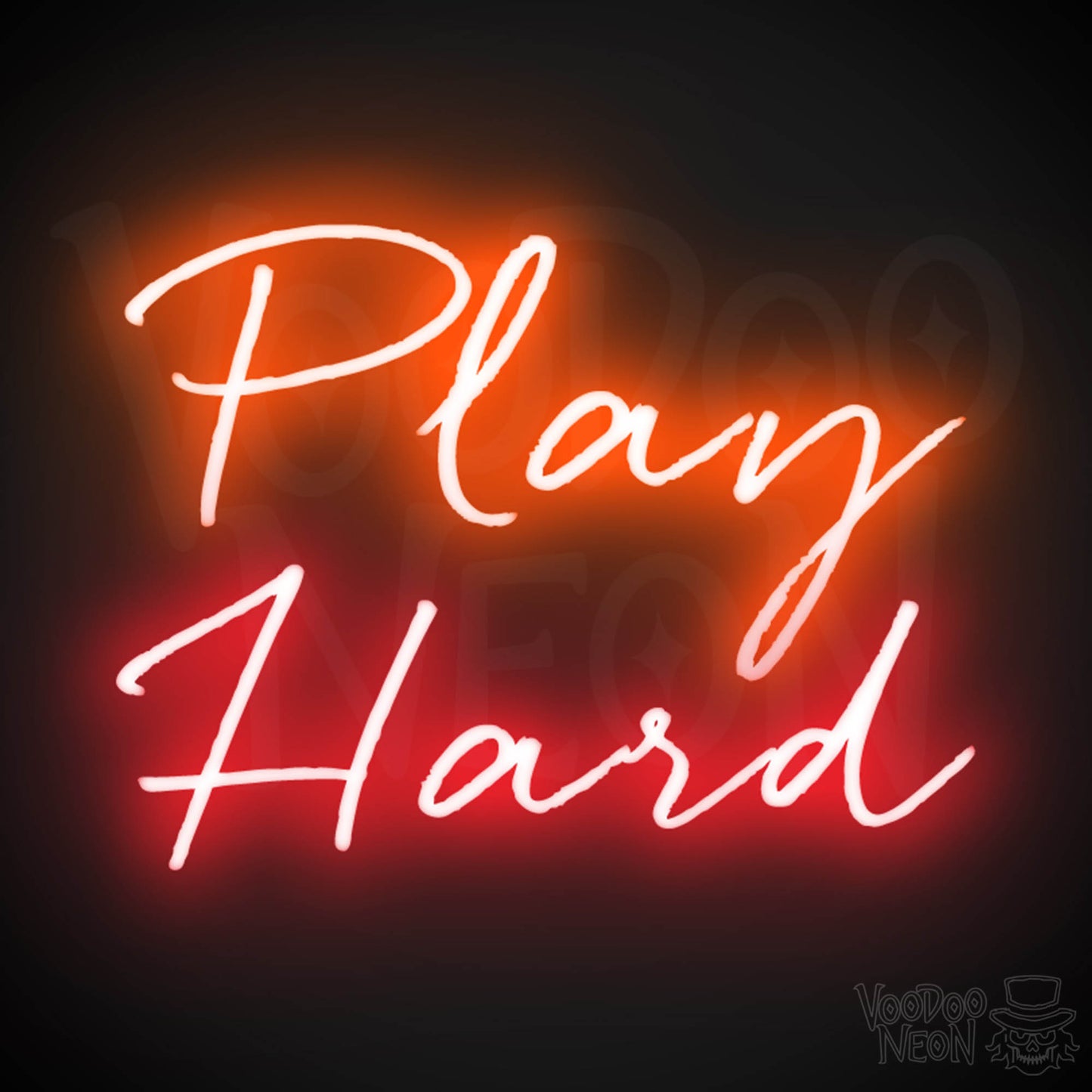 Play Hard Neon Sign - Neon Play Hard Sign - Play Hard LED Sign - Color Multi-Color
