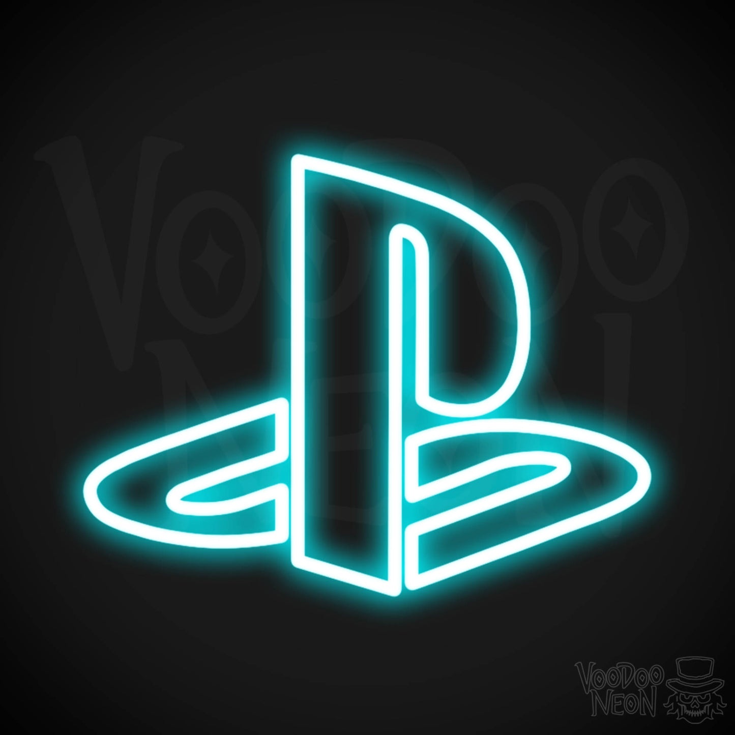 Playstation Neon Sign - Neon Playstation Sign - Color Ice Blue