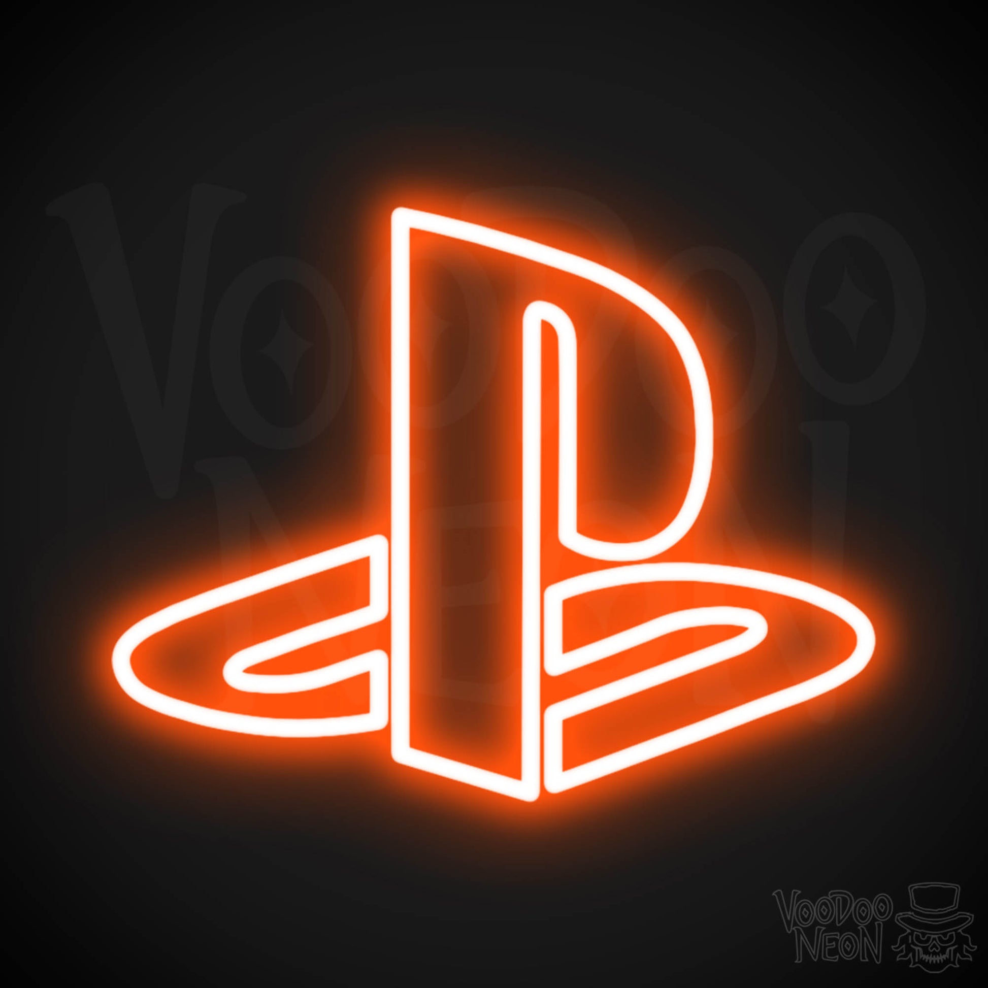 Playstation Neon Sign - Neon Playstation Sign - Color Orange