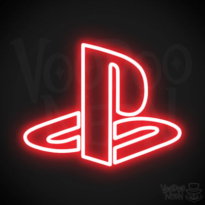 Playstation Neon Sign - Neon Playstation Sign - Color Red