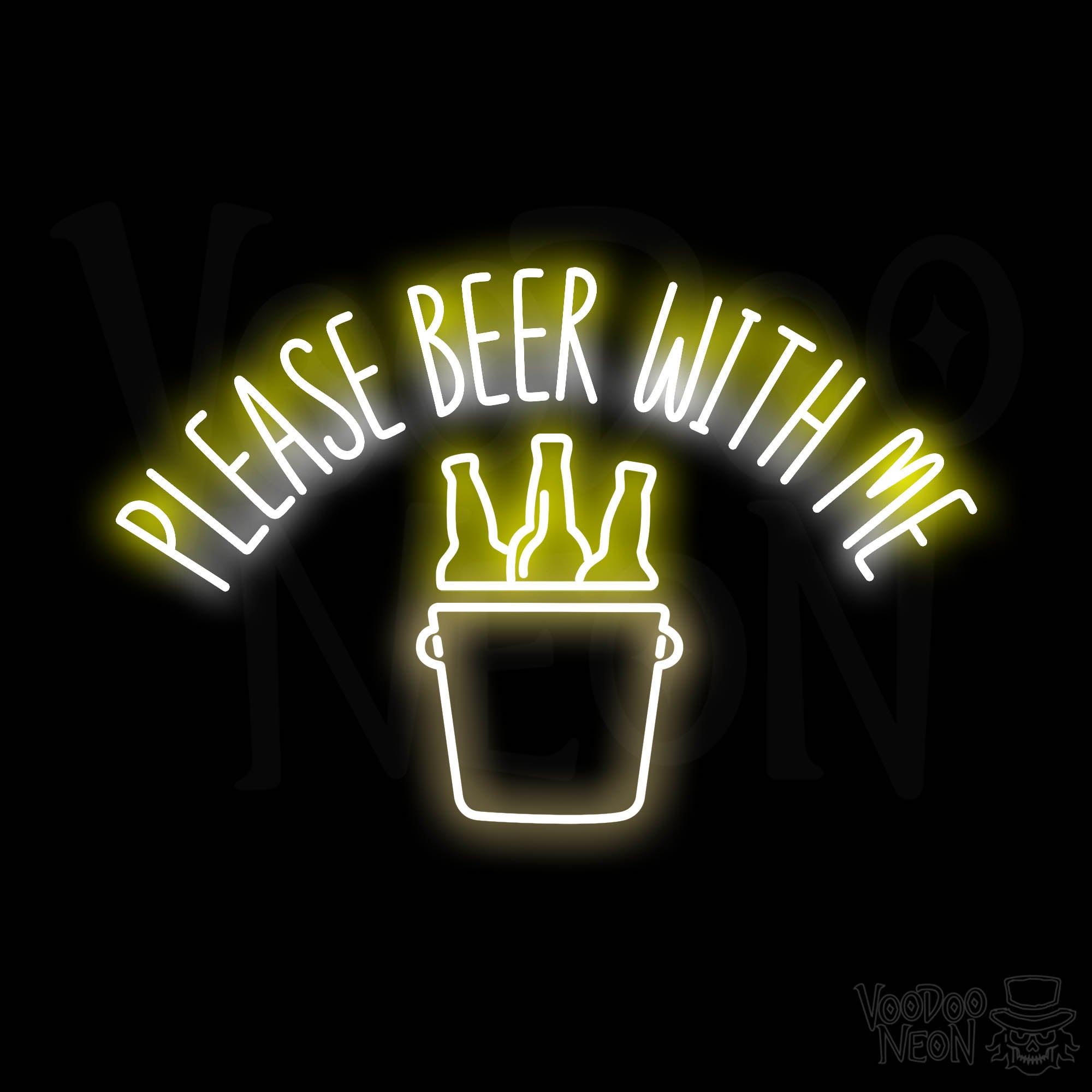 Please Beer With Me Neon Sign - Multi-Color