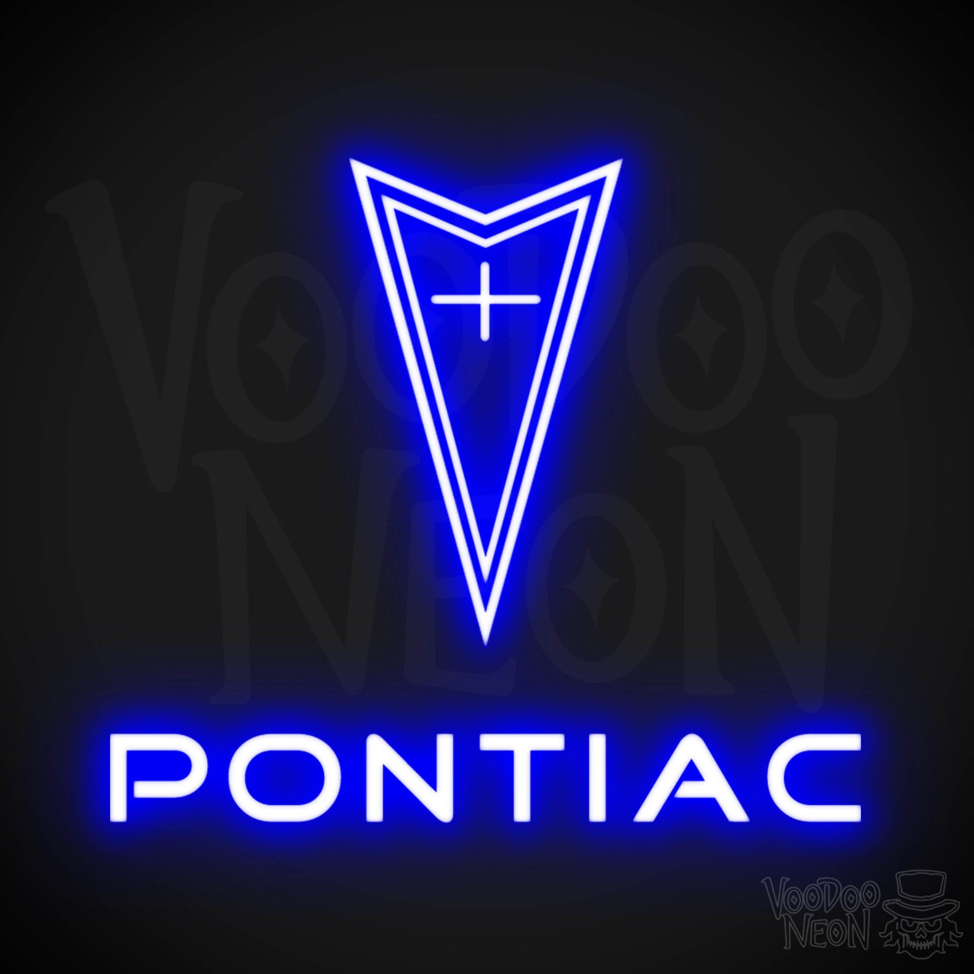 Pontiac Neon Sign - Pontiac Sign - Pontiac Decor - Wall Art - Color Dark Blue