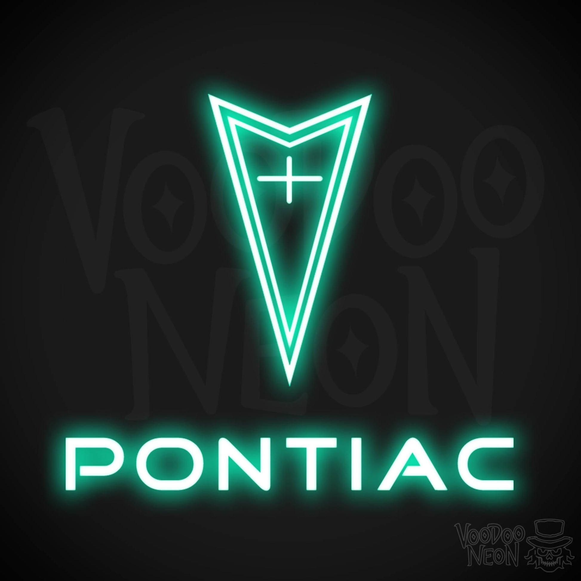 Pontiac Neon Sign - Pontiac Sign - Pontiac Decor - Wall Art - Color Light Green
