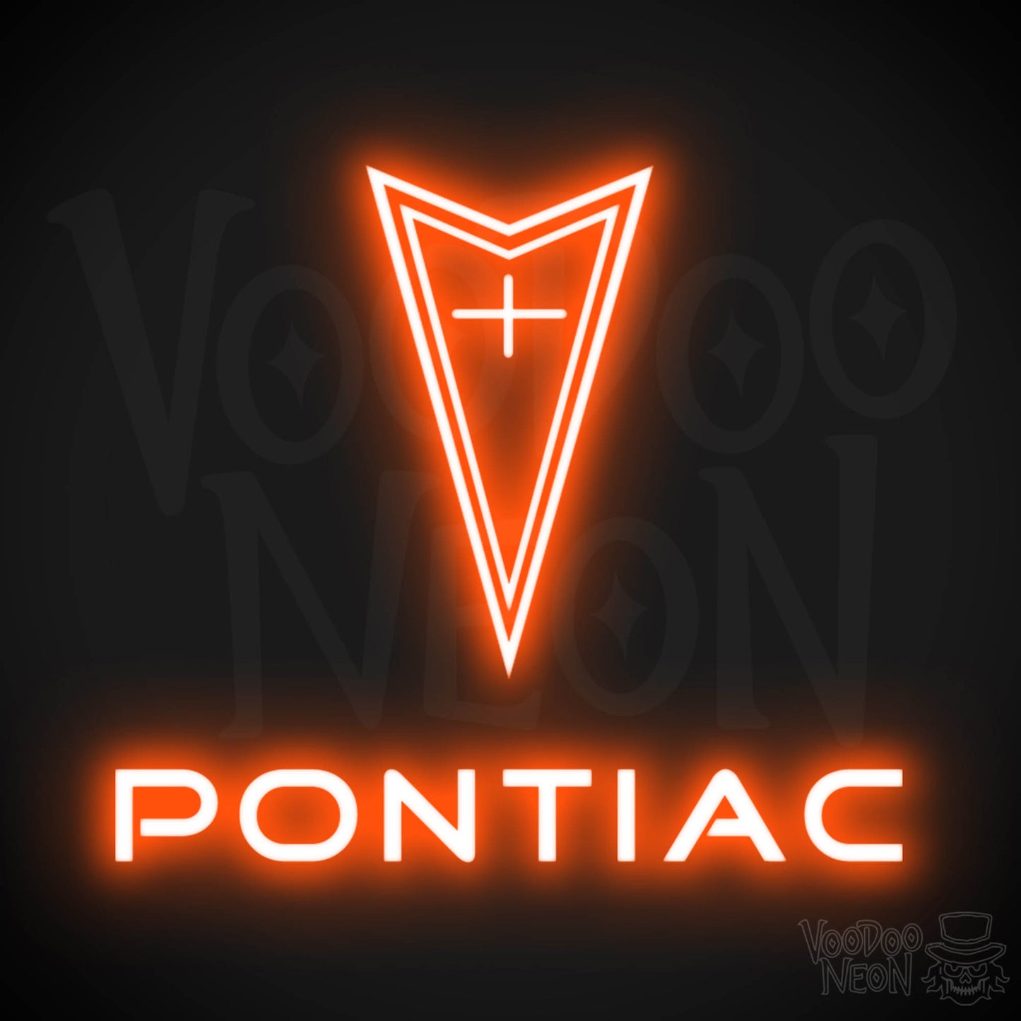 Pontiac Neon Sign - Pontiac Sign - Pontiac Decor - Wall Art - Color Orange