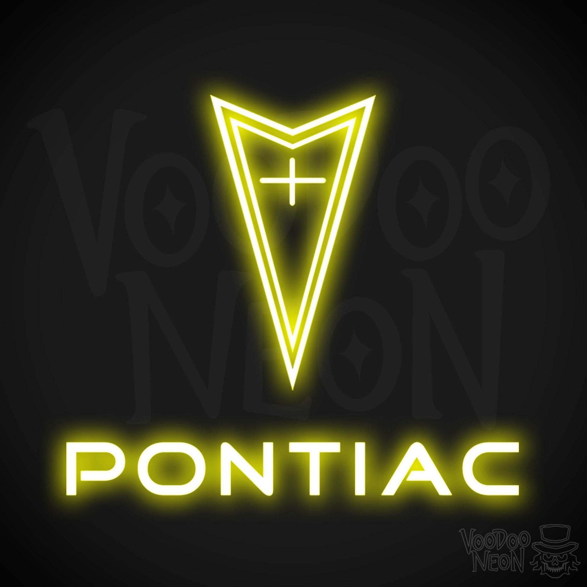 Pontiac Neon Sign - Pontiac Sign - Pontiac Decor - Wall Art - Color Yellow