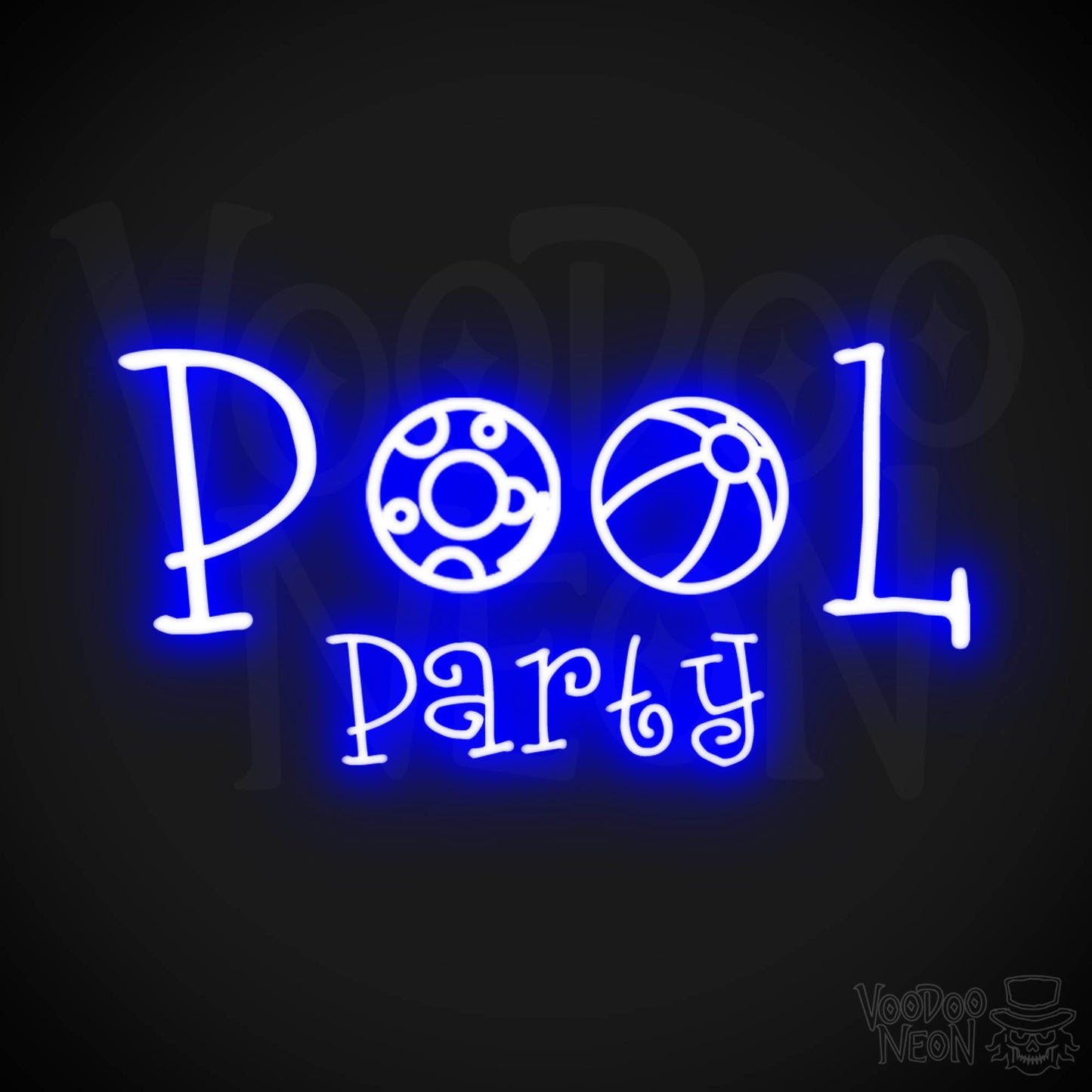 Pool Party Neon Sign - Neon Pool Party Sign - Color Dark Blue