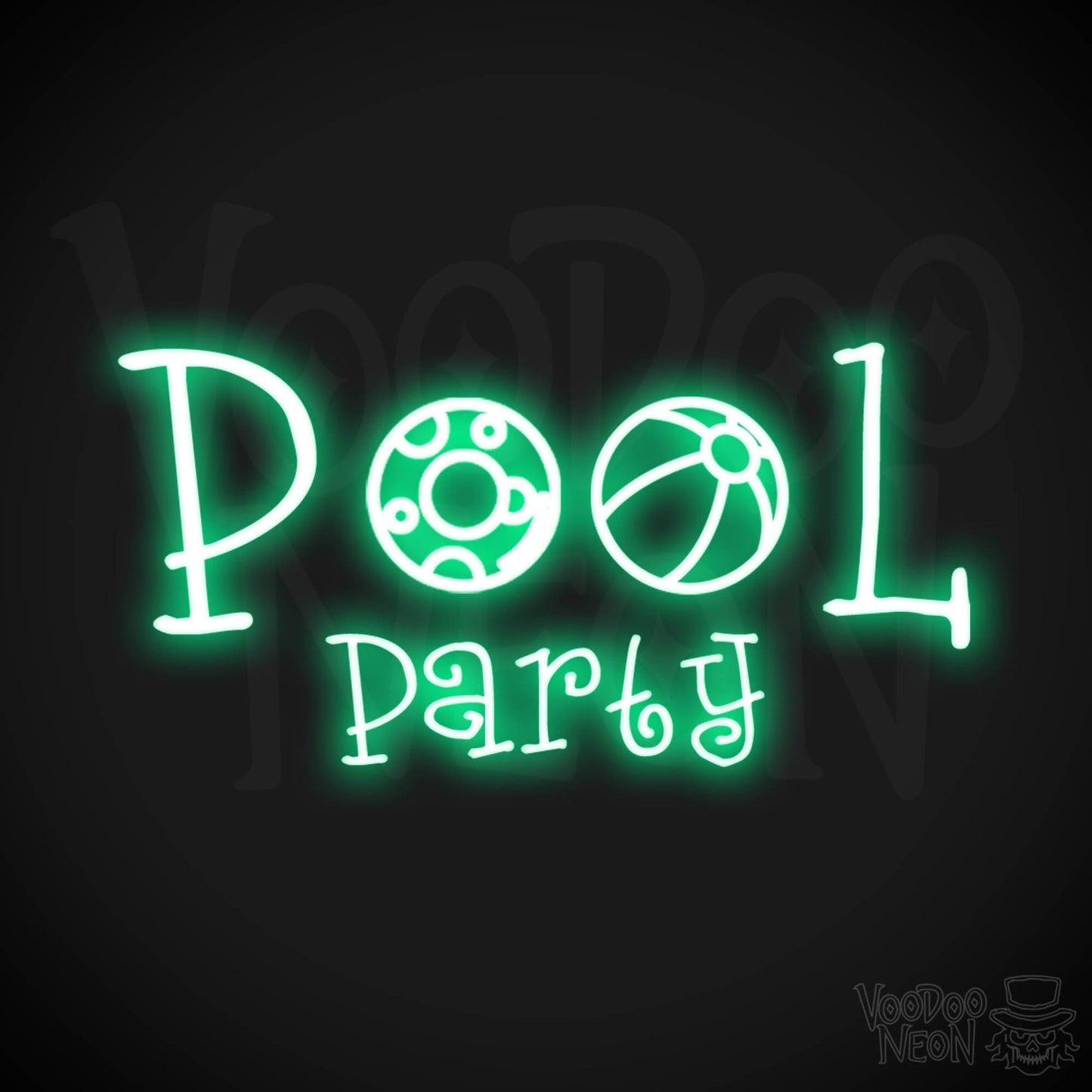 Pool Party Neon Sign - Neon Pool Party Sign - Color Green