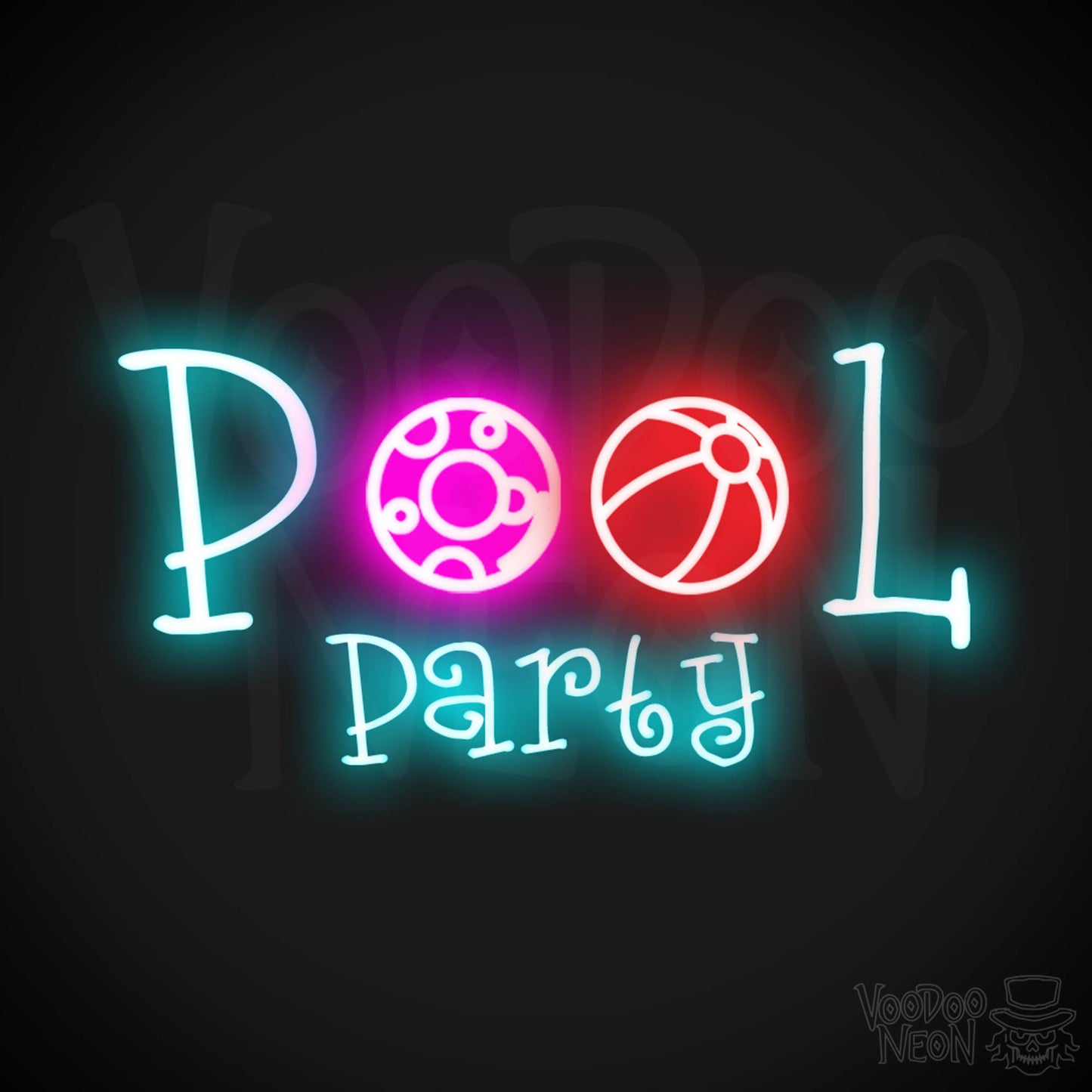 Pool Party Neon Sign - Neon Pool Party Sign - Color Multi-Color