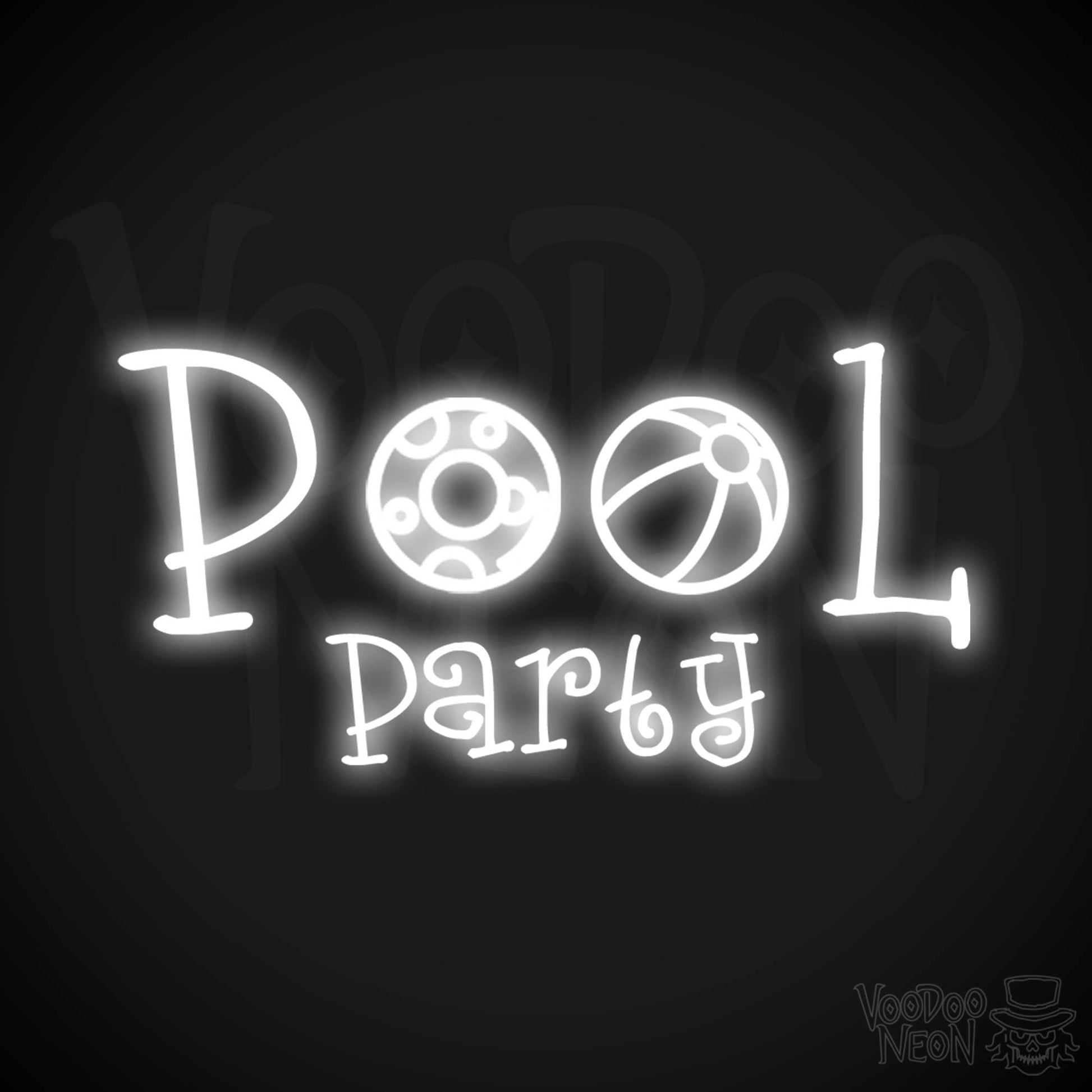 Pool Party Neon Sign - Neon Pool Party Sign - Color White