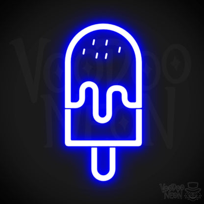 Popsicle Neon Sign - Popsicle Neon Wall Art - Color Dark Blue