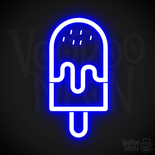 Popsicle Neon Sign - Popsicle Neon Wall Art - Color Dark Blue