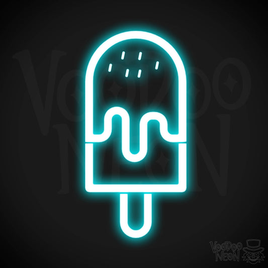 Popsicle Neon Sign - Popsicle Neon Wall Art - Color Ice Blue