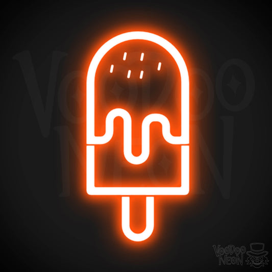 Popsicle Neon Sign - Popsicle Neon Wall Art - Color Orange