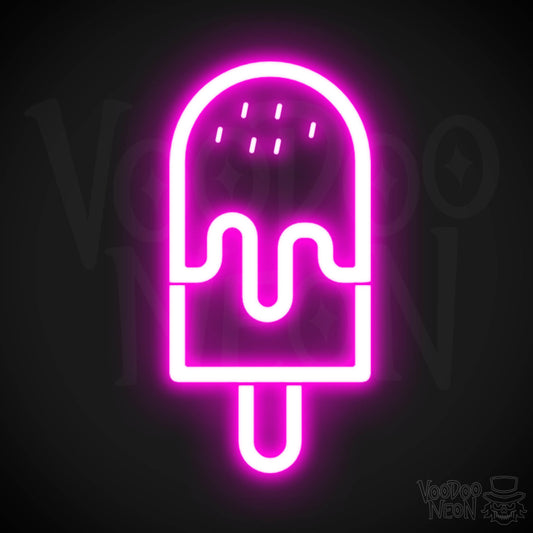 Popsicle Neon Sign - Popsicle Neon Wall Art - Color Pink