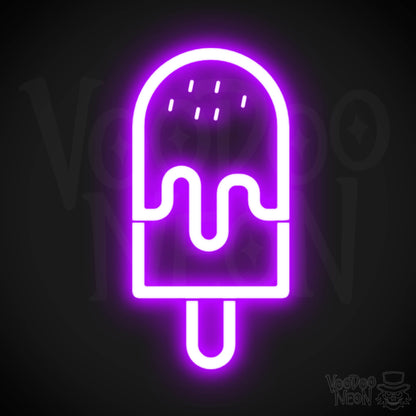Popsicle Neon Sign - Popsicle Neon Wall Art - Color Purple