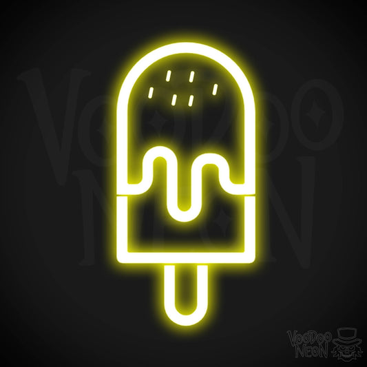 Popsicle Neon Sign - Popsicle Neon Wall Art - Color Yellow
