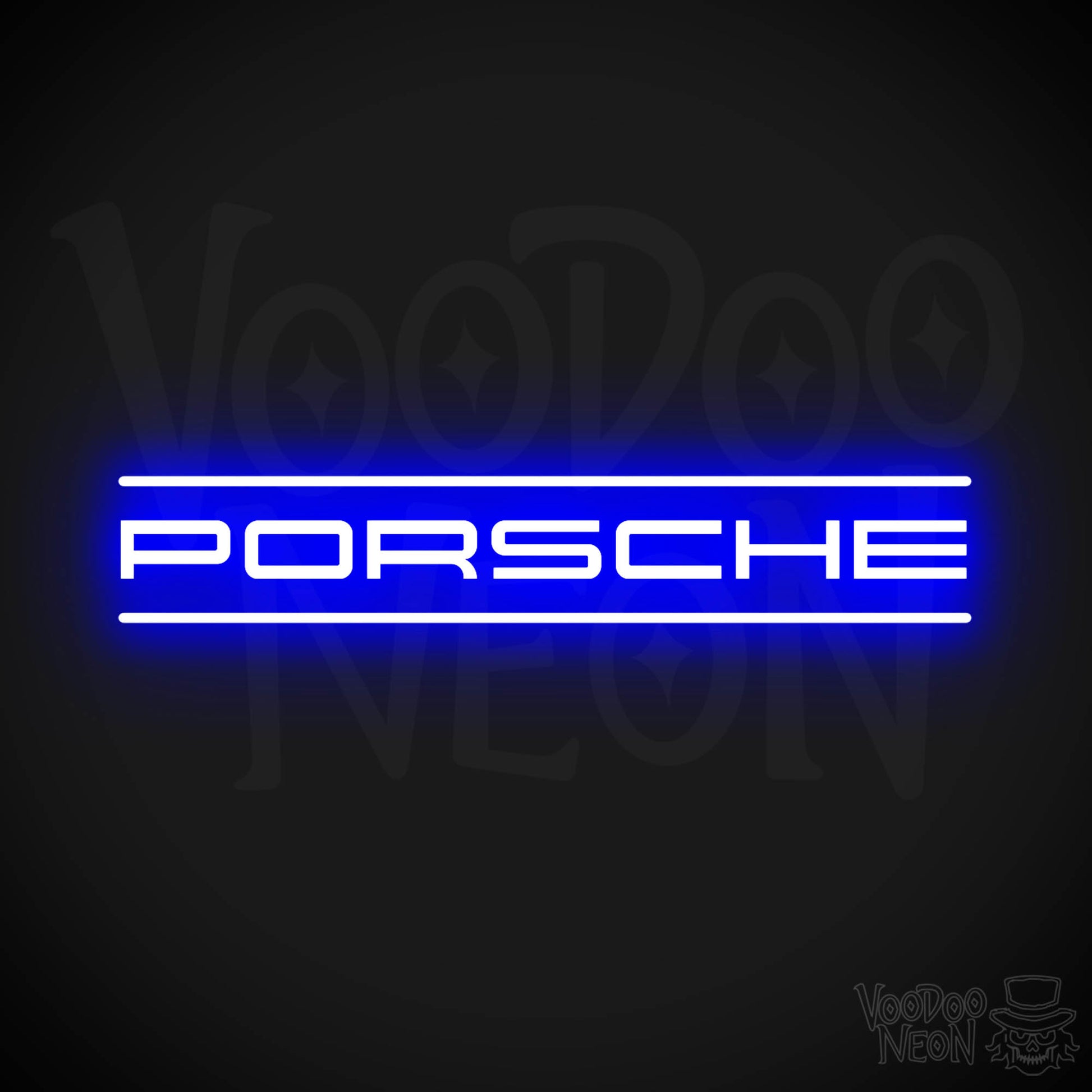 Porsche Neon Sign - Porsche Sign - Porsche Decor - Wall Art - Color Dark Blue
