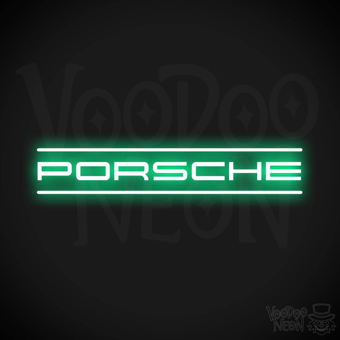 Porsche Neon Sign - Porsche Sign - Porsche Decor - Wall Art - Color Green
