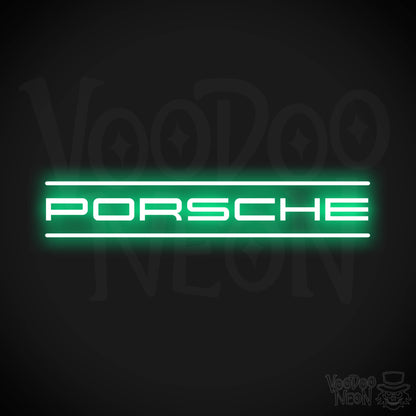 Porsche Neon Sign - Porsche Sign - Porsche Decor - Wall Art - Color Green