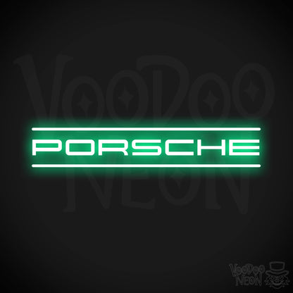 Porsche Neon Sign - Porsche Sign - Porsche Decor - Wall Art - Color Green