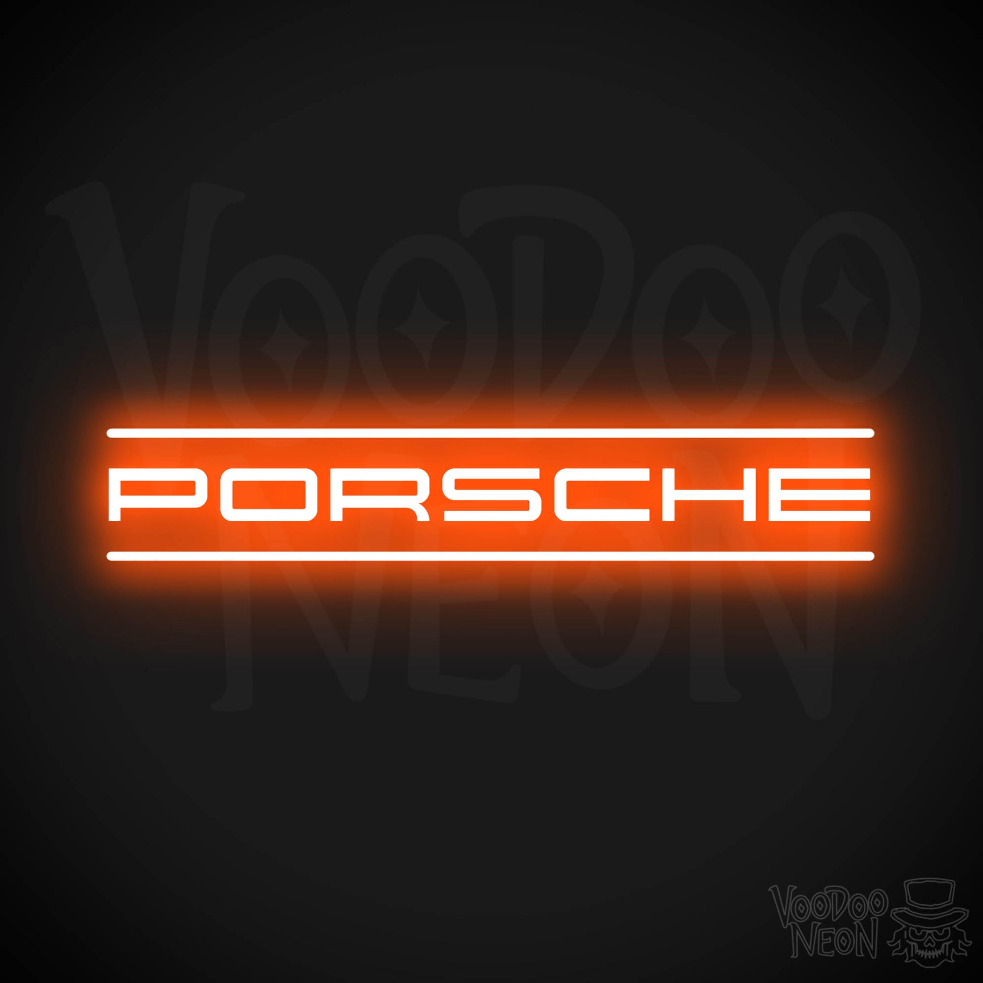 Porsche Neon Sign - Porsche Sign - Porsche Decor - Wall Art - Color Orange
