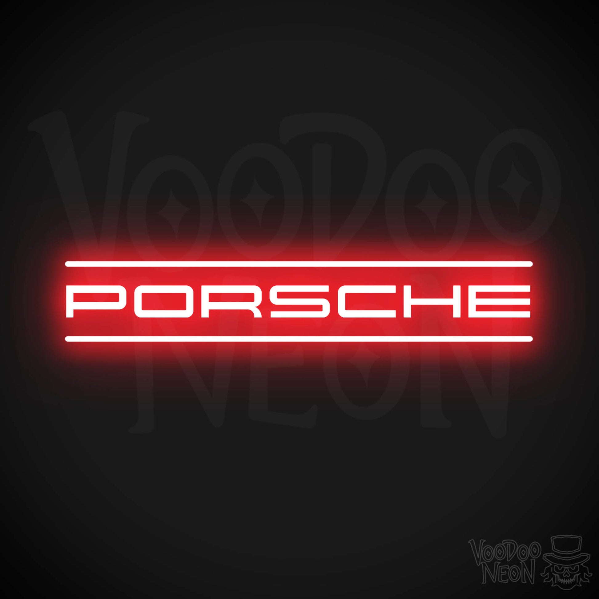 Porsche Neon Sign - Porsche Sign - Porsche Decor - Wall Art - Color Red