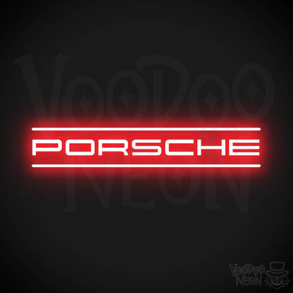 Porsche Neon Sign - Porsche Sign - Porsche Decor - Wall Art - Color Red