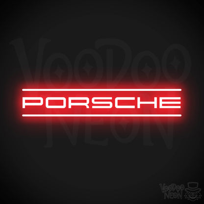 Porsche Neon Sign - Porsche Sign - Porsche Decor - Wall Art - Color Red