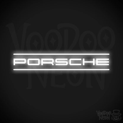 Porsche Neon Sign - Porsche Sign - Porsche Decor - Wall Art - Color White