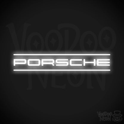Porsche Neon Sign - Porsche Sign - Porsche Decor - Wall Art - Color White
